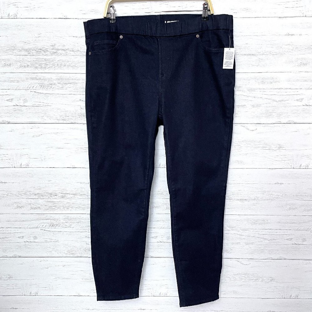 New Lands' End Women's Denim High Rise Elastic Waist Jeans style 519916 size 20W